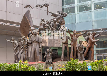 Der Geist der EDSA Skulptur in Makati Gedenken an Evolution 1986, die Abfahrt der philippinischen Präsidenten Ferdinand Marcos führte. Stockfoto