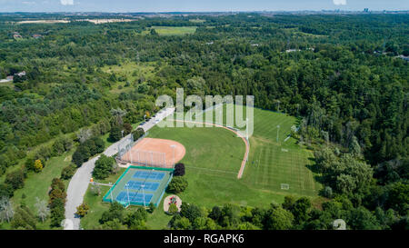 Eine Luftaufnahme von Bindegarn Park, kleinburg Ontario. Stockfoto