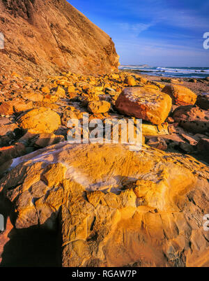 Sandstein, Punkt Konzeption, Jalama Beach County Park, Santa Barbara County, Kalifornien Stockfoto