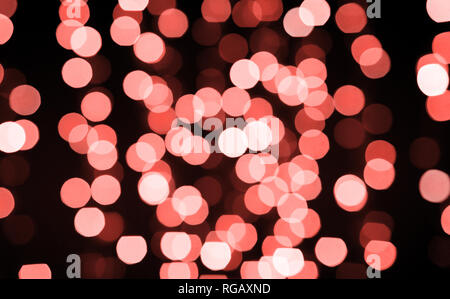 Verschwommen bokeh Lichter in lebende Koralle Farbe Stockfoto