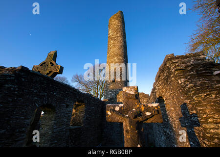 Winter Szene in Monasterboice, County Louth, Irland Stockfoto