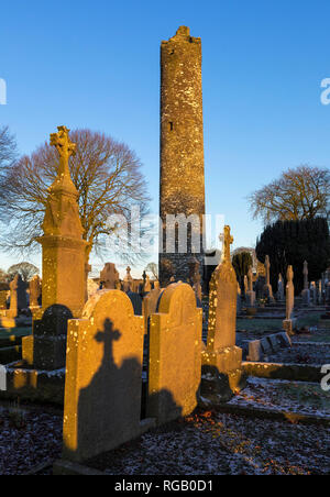 Winter Szene in Monasterboice, County Louth, Irland Stockfoto