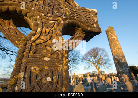 Winter Szene in Monasterboice, County Louth, Irland Stockfoto