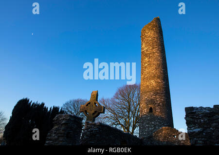 Winter Szene in Monasterboice, County Louth, Irland Stockfoto