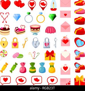 49 farbenfrohen cartoon Valentinstag Elemente Stock Vektor