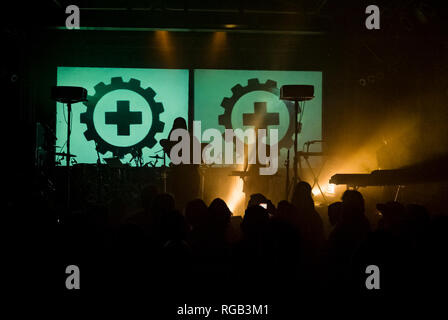 Die slowenischen Band Laibach im Fritzclub im Postbahnhof, Berlin - Deutschland live. Stockfoto