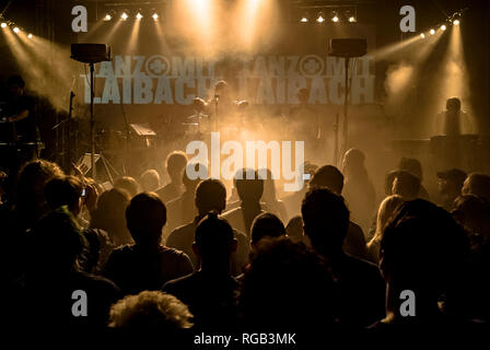 Die slowenischen Band Laibach im Fritzclub im Postbahnhof, Berlin - Deutschland live. Stockfoto