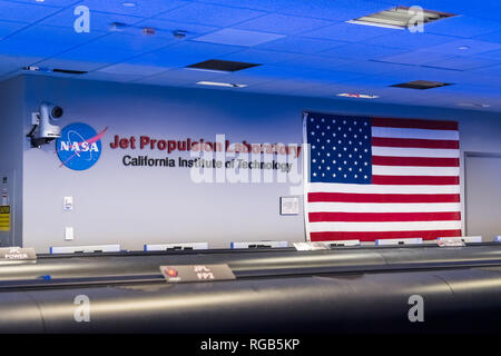 Juni 10, 2018 La Canada Flintridge/CA/USA - Innenansicht des Mission Control Center am Jet Propulsion Laboratory (JPL) Stockfoto