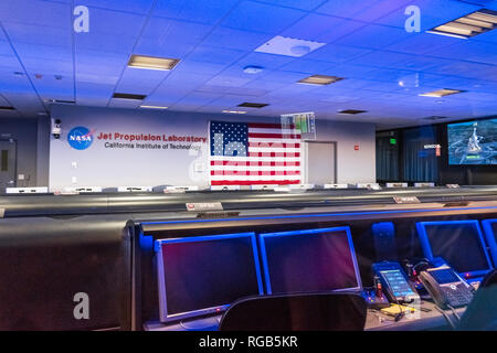 Juni 10, 2018 La Canada Flintridge/CA/USA - Innenansicht des Mission Control Center am Jet Propulsion Laboratory (JPL) Stockfoto