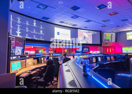 Juni 10, 2018 La Canada Flintridge/CA/USA - Innenansicht des Mission Control Center am Jet Propulsion Laboratory (JPL) Stockfoto