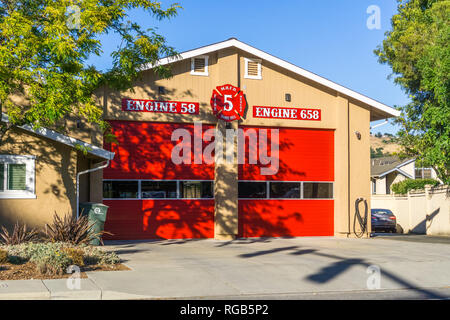 Juni 10, 2018 Morgan Hill/CA/USA - Feuerwache in South San Francisco Bay Area. Stockfoto