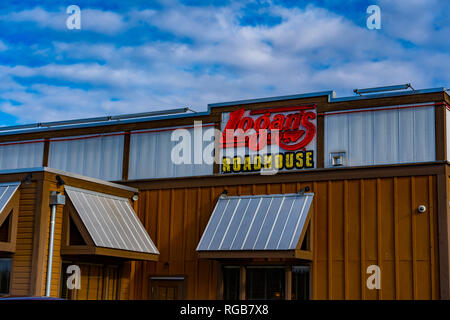 York, PA, USA - 26. Januar 2019: Logan's Roadhouse ist eine US-amerikanische Restaurantkette mit mehr als 215 Standorten in 23 Staaten. Stockfoto