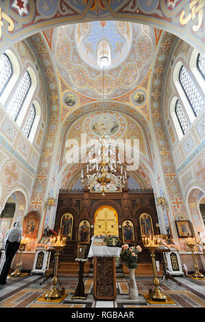 Byzantinische Revival Hramy Voskreseniya Hristova (Kirche der Auferstehung Christi) in Foros, Krim, Ukraine. Oktober 2008, errichtet im Jahre 1892 Design Stockfoto