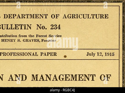 . Bulletin der US-Landwirtschaft. Landwirtschaft Die Landwirtschaft. Landwirtschaftsministerium der Vereinigten Staaten Bulletin Nr. 234 Beitrag aus dem Wald Service HENRY S. Gräber, Förster. Washington, DC PROFESSIONAL PAPIER NUTZUNG UND VERWALTUNG DER LODGEPOLE PINE IN DEN ROCKY MOUNTAINS von D.T. MASON, Assistant District Förster, Bezirk 1 INHALT Pago Eigentum und Versorgung 1 Eigenschaften des Holzes 3 verwendet 4 Fire-Killed Holz 7 Größe und Inhalt der verschiedenen Produkte. 8 Jährliche geschnitten." 9 Die Methoden der Schwerfälligen 10 Kosten und Verkaufspreise 14 Kohle, die 20 Management von Lodg Stockfoto