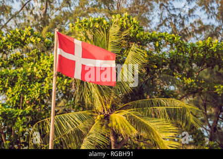 Flagge vor dem Hintergrund der Palmen Stockfoto
