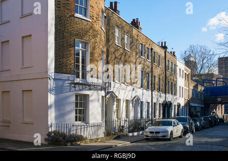 Zeitraum Häuser in Newell Street, Limehouse, East London, Großbritannien Stockfoto