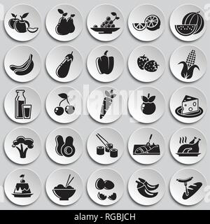 Gesunde Ernährung Symbole auf dem Teller Hintergrund für Grafik- und Webdesign, modernen einfachen Vektor unterzeichnen. Internet Konzept. Trendy Symbol für Web site Design web-Taste oder mobile App. Stock Vektor