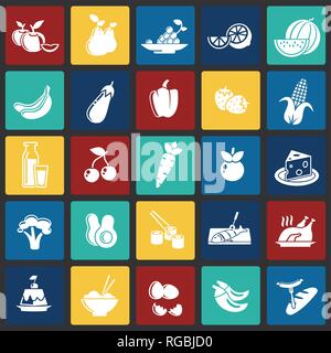 Gesunde Ernährung Symbole auf Quadrate Hintergrund für Grafik- und Webdesign, modernen einfachen Vektor unterzeichnen. Internet Konzept. Trendy Symbol für Web site Design web-Taste oder mobile App. Stock Vektor