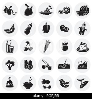 Gesunde Ernährung Symbole auf Kreise Hintergrund für Grafik- und Webdesign, modernen einfachen Vektor unterzeichnen. Internet Konzept. Trendy Symbol für Web site Design web-Taste oder mobile App. Stock Vektor