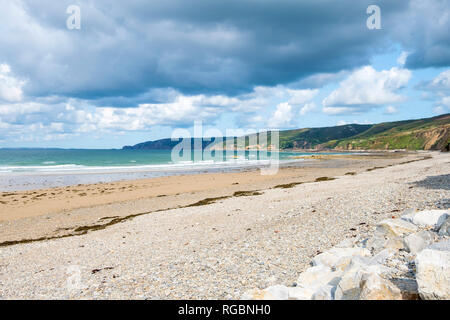 Marine in der Nähe von biville an der Küste des Ärmelkanals in Normady. Manche, Cotentin, Cap de la Hague, Frankreich Stockfoto