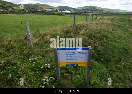 Frankreich, Manche, Cotentin, Cap de la Hague, Biville Dünen massiv, eines der ältesten in Europa, ist ein Naturschutzgebiet. Ärmelkanal, Normandie Stockfoto