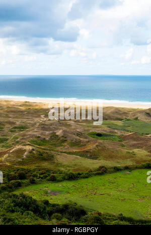 Frankreich, Manche, Cotentin, Cap de la Hague, Biville Dünen massiv, eines der ältesten in Europa, ist ein Naturschutzgebiet. Ärmelkanal, Normandie Stockfoto