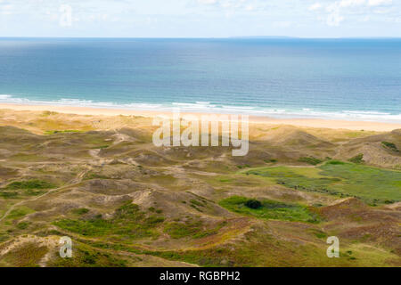 Frankreich, Manche, Cotentin, Cap de la Hague, Biville Dünen massiv, eines der ältesten in Europa, ist ein Naturschutzgebiet. Ärmelkanal, Normandie Stockfoto