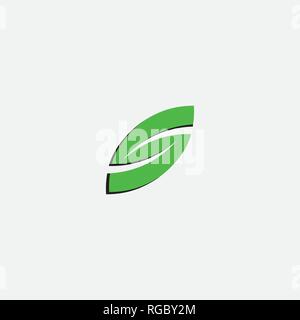 Grünes Blatt schreiben s Symbol vektor design Stock Vektor
