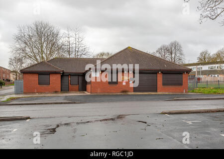 Geschlossen, Bau von Woodrow Medical Center in Redditch, Worcestershire. Stockfoto