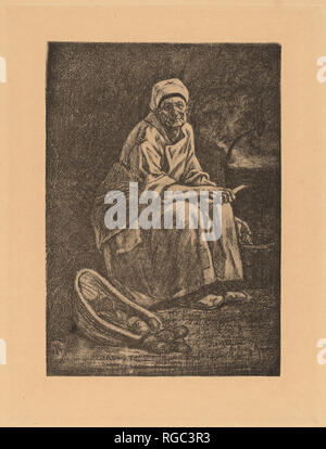 Oude-Kate. Medium: Radierung. Museum: Nationalgalerie, Washington DC. Autor: Félicien Rops. Stockfoto