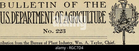 . Bulletin der US-Landwirtschaft. Landwirtschaft Die Landwirtschaft. BULLETIN DER. Beitrag vom Büro der Kraftwerksindustrie, Wm. A. Taylor, Chief. Juni 23, 1915. (PROFESSIONAL PAPIER.) BOTANISCHE ZEICHEN DER BLÄTTER DER DATTELPALME IN DER UNTERSCHEIDUNG ZWISCHEN kultivierten Sorten verwendet. Von Silas C. Mason, Arboriculturist, Ernte, Physiologie und Zucht Untersuchungen. Inhalt. Seite. Einleitung 1 Das Datum Baum 3 Blatt Zeichen des Datum 3 Verwendung des Feldes Winkelmesser 13 Formulare für die Bewerbung der Beobachter des Systems auf die Sorte Deglet Noor und seine Sämlinge Einführung. Stockfoto