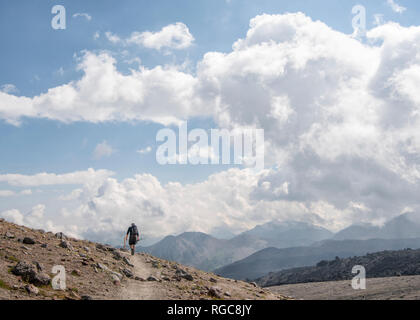 Russland, Kaukasus, Bergsteiger Wandern im oberen Baksan Tal Stockfoto