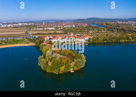 Deutschland, Unterfranken, Miltenberg, Niedernberger Seenplatte, Niedernberg, Meer Hotel Stockfoto