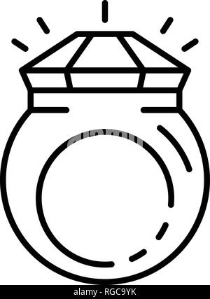 Rap Diamond Ring Symbol, outline Style Stock Vektor