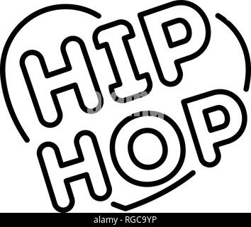 Liebe Herz hip hop Symbol, outline Style Stock Vektor