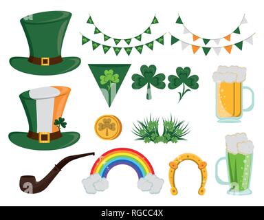Saint Patricks Day Icons Stock Vektor
