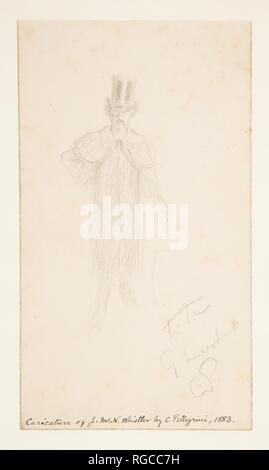 Karikatur von James McNeil Whistler. Künstler: Carlo Pellegrini (Italienisch, Capua 1839-1889 London). Maße: Blatt: 6 x 3 3/8 in. (15,2 x 8,6 cm). Sitter: Portrait von James McNeill Whistler (Amerikanische, Lowell, Massachusetts 1834-1903 London). Datum: 1883. Museum: Metropolitan Museum of Art, New York, USA. Stockfoto