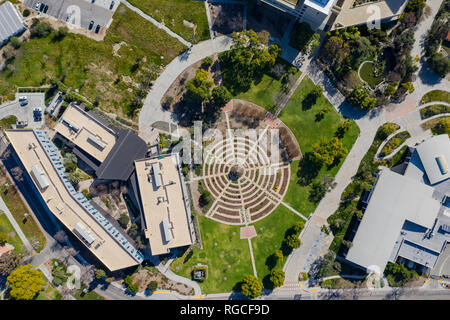 Antenne planen einen wunderschönen Blick auf den Rosengarten von Cal Poly Pomona bei Los Angeles County, Kalifornien Stockfoto