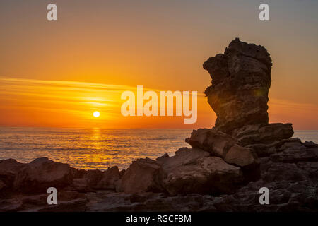 Afrika, Südafrika, Western Cape, Kapstadt, Felsformation bei Sonnenuntergang Stockfoto