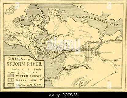 . Bulletin der Natural History Society von New Brunswick. 5 (j BULLETIN DER Natural History Society. Wasser - tiglit die zahlreichen Becken durch die transversale Moränen und Schotter Grate, die in diesen Tälern Bestand gebildet. Auf diese Weise unzählige Seen hergestellt wurden, und es wurde das Geschäft der Flüsse, wie das Land aus dem Meer entstanden, die verschiedenen Seen miteinander zu vereinen, die Barrieren, die Depressionen ablassen zu untergraben und den Fluss wiederherstellen svstems aeain.. Es manchmal passiert, dass diese Kies und Boulder - Ton Barrieren so umfangreich waren und hoch, dass der Fluss war gezwungen, einen neuen zu suchen Stockfoto