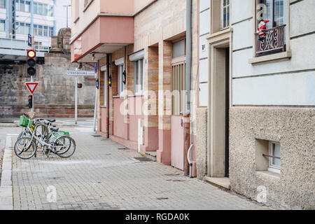 Straßburg, Frankreich - Dec 14, 2018: Leer 74 Rue de Lazareth der Ort, an dem ein Tag vor cherif Chekatt islamischen Staat Straßburg Terrorist von der Polizei getötet worden war. Stockfoto