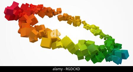 Bunte Würfel Ring mit frei sind. 3D-Stil, Vector Illustration. Stock Vektor