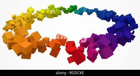 Bunte Würfel Ring mit frei sind. 3D-Stil, Vector Illustration. Stock Vektor