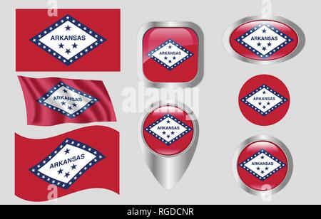 Flagge von Arkansas Stock Vektor