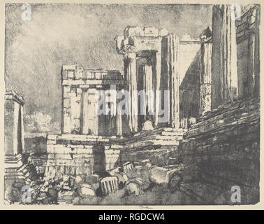 Die Propyläen, Athen. Stand: 1913. Medium: Lithographie. Museum: Nationalgalerie, Washington DC. Autor: Joseph Pennell. Stockfoto