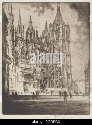 Die Westfassade, die Kathedrale von Rouen. Stand: 1907. Medium: Radierung. Museum: Nationalgalerie, Washington DC. Autor: Joseph Pennell. Stockfoto