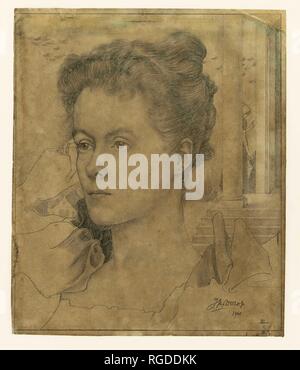 Porträt von Jan Toorop's Frau Annie Hall oder ihre Schwester Janet Hall. Verfasser der Stellungnahme: Jan Toorop. Dating: 1900. Maße: H 193 mm x B 161 mm. Museum: Rijksmuseum, Amsterdam. Stockfoto