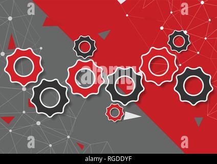 Abstrakt rot und grau Konzept Technologie Hintergrund. Vektor Design Stock Vektor