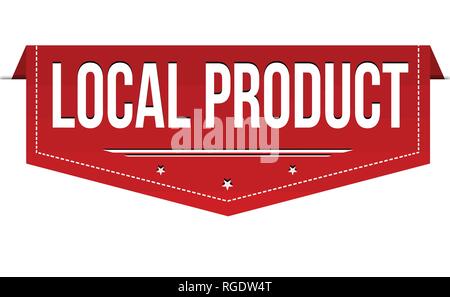 Lokales Produkt Banner Design auf weißem Hintergrund, Vector Illustration Stock Vektor