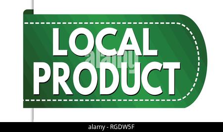 Lokales Produkt Banner Design auf weißem Hintergrund, Vector Illustration Stock Vektor